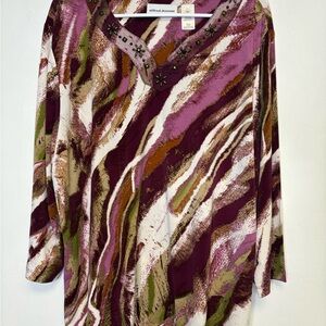 Alfred Dunner Women's Purple and Green Tunic